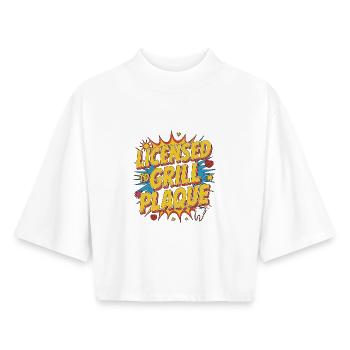 Parodontiste agréé pour griller la santé des gencives - T-shirt femme coupe boxy recyclé manches mi-longues Stanley/Stella - blanc - Devant - AI Model Female 172 dark (172cm)