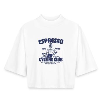 Espresso Cycling Club Vintage Logo - Boxy Women's Recycled 1/2 Sleeved T-Shirt by Stanley/Stella - white - Front - AI Model Female 172 dark (172cm)