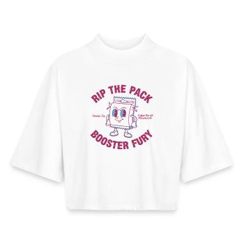 Rip The Pack Booster Fury Unwrap Joy BoosterLife - Boxy Women's Recycled 1/2 Sleeved T-Shirt by Stanley/Stella - white - Front - AI Model Female 172 dark (172cm)