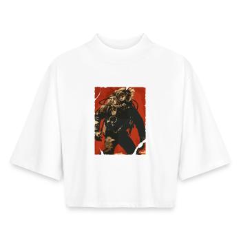Vintage Deep Sea Diver in Retro Style - Boxy Women's Recycled 1/2 Sleeved T-Shirt by Stanley/Stella - white - Front - AI Model Female 172 dark (172cm)