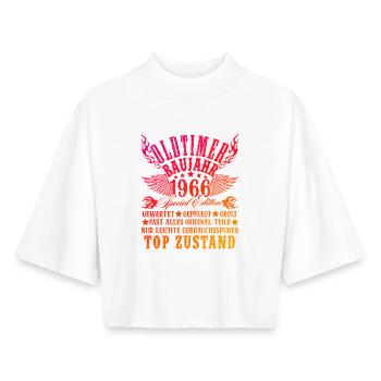 60th Birthday 60 Years Decoration 1965 Gift Funny - Boxy Women's Recycled 1/2 Sleeved T-Shirt by Stanley/Stella - white - Front - AI Model Female 172 dark (172cm)
