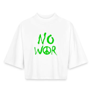 PAS DE GUERRE – Déclaration pour la paix contre la guerre - T-shirt femme coupe boxy recyclé manches mi-longues Stanley/Stella - blanc - Devant - AI Model Female 172 dark (172cm)