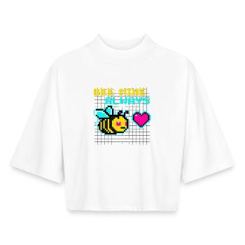 Bee Mine Biene Retro - Boxy Women's Recycled 1/2 Sleeved T-Shirt by Stanley/Stella - white - Front - AI Model Female 172 dark (172cm)