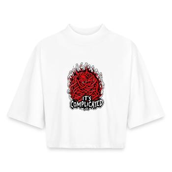 Tangled Fire Demon: It's Complicated - Boxy Women's Recycled 1/2 Sleeved T-Shirt by Stanley/Stella - white - Front - AI Model Female 172 dark (172cm)
