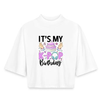 It's My K Pop Birthday - Boxy Women's Recycled 1/2 Sleeved T-Shirt by Stanley/Stella - white - Front - AI Model Female 172 dark (172cm)