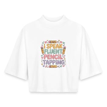 Elementary Teacher I Speak Fluent Primary Teacher - Boxy Women's Recycled 1/2 Sleeved T-Shirt by Stanley/Stella - white - Front - AI Model Female 172 dark (172cm)