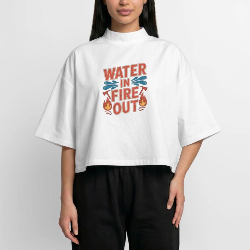 Fire Engineer Water In Fire Out Pump Operator Boxy Women's Recycled 1/2 Sleeved T-Shirt by Stanley/Stella