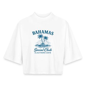 Bahamas Social Club Eleuthera Days - Boxy Women's Recycled 1/2 Sleeved T-Shirt by Stanley/Stella - white - Front - AI Model Female 172 dark (172cm)