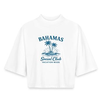 Bahamas Social Club Vacation Mode - Boxy Women's Recycled 1/2 Sleeved T-Shirt by Stanley/Stella - white - Front - AI Model Female 172 dark (172cm)