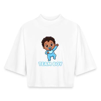 Team Boy Cute Baby Design - Boxy Women's Recycled 1/2 Sleeved T-Shirt by Stanley/Stella - white - Front - AI Model Female 172 dark (172cm)