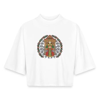 King Popiel Polish Legend - Boxy Women's Recycled 1/2 Sleeved T-Shirt by Stanley/Stella - white - Front - AI Model Female 172 dark (172cm)