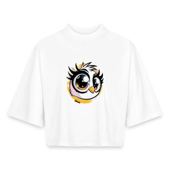 Kawaii Bird Head Pop - Boxy Women's Recycled 1/2 Sleeved T-Shirt by Stanley/Stella - white - Front - AI Model Female 172 dark (172cm)
