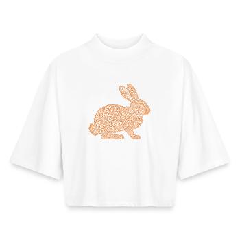 Hare - Boxy Women's Recycled 1/2 Sleeved T-Shirt by Stanley/Stella - white - Front - AI Model Female 172 dark (172cm)