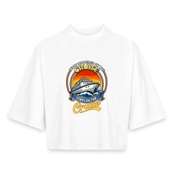 Family Vacation Trip Funny Cruise Cruising - Boxy Women's Recycled 1/2 Sleeved T-Shirt by Stanley/Stella - white - Front - AI Model Female 172 dark (172cm)