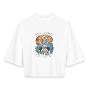 Retired Teacher My Problem My Pictogram Mom Dad - Boxy Frauen Recyceltes 1/2 Sleeved T-Shirt by Stanley/Stella - Weiß - Vorne - AI Model Female 172 dark (172cm)