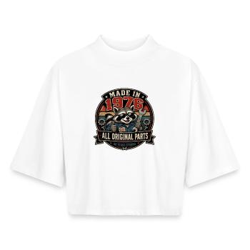 Raccoon Workshop 1976 Original Parts - Boxy Women's Recycled 1/2 Sleeved T-Shirt by Stanley/Stella - white - Front - AI Model Female 172 dark (172cm)