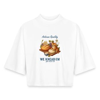 Sauerteigbrot Backen Wir kneten sie in handwerklicher Qualität - Boxy Frauen Recyceltes 1/2 Sleeved T-Shirt by Stanley/Stella - Weiß - Vorne - AI Model Female 172 dark (172cm)