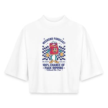 Wochenendprognose: 100-prozentige Chance auf Pack - Boxy Frauen Recyceltes 1/2 Sleeved T-Shirt by Stanley/Stella - Weiß - Vorne - AI Model Female 172 dark (172cm)