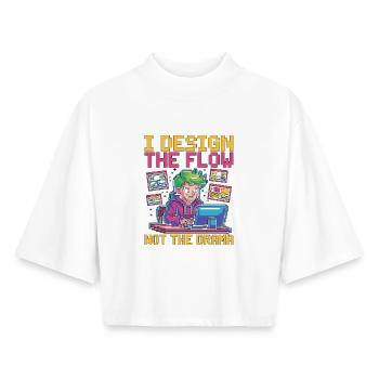 UX/UI Designer I Design The Flow User Experience - Boxy Frauen Recyceltes 1/2 Sleeved T-Shirt by Stanley/Stella - Weiß - Vorne - AI Model Female 172 dark (172cm)