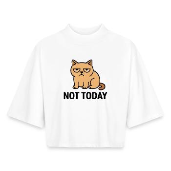 Muffelige Katzenmimik auf witzigem Gesicht - Boxy Frauen Recyceltes 1/2 Sleeved T-Shirt by Stanley/Stella - Weiß - Vorne - AI Model Female 172 dark (172cm)