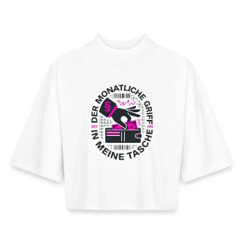 Der Monatliche Griff In Meine Tasche - Boxy Frauen Recyceltes 1/2 Sleeved T-Shirt by Stanley/Stella - Weiß - Vorne - AI Model Female 172 dark (172cm)