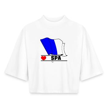 Love Spa Belgium - T-shirt femme coupe boxy recyclé manches mi-longues Stanley/Stella - blanc - Devant - AI Model Female 172 dark (172cm)