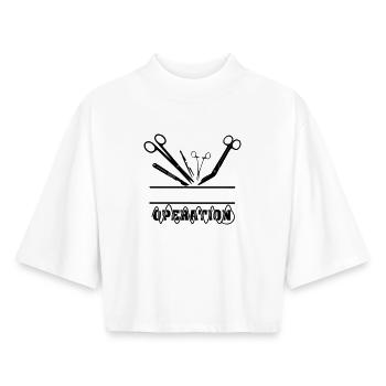 Operation Name Banner Suture - Boxy Women's Recycled 1/2 Sleeved T-Shirt by Stanley/Stella - white - Front - AI Model Female 172 dark (172cm)