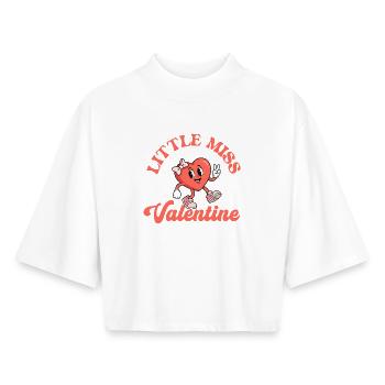 Petite Miss Valentine Couples d’humour d’amour mignons - T-shirt femme coupe boxy recyclé manches mi-longues Stanley/Stella - blanc - Devant - AI Model Female 172 dark (172cm)