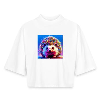 Igel - Boxy Frauen Recyceltes 1/2 Sleeved T-Shirt by Stanley/Stella - Weiß - Vorne - AI Model Female 172 dark (172cm)
