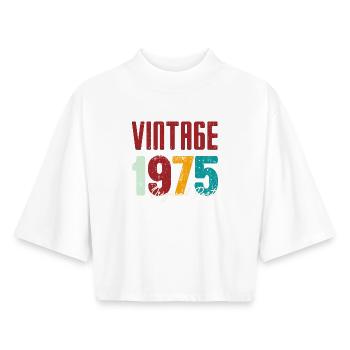 Vintage 1975 Original Part - Boxy Women's Recycled 1/2 Sleeved T-Shirt by Stanley/Stella - white - Front - AI Model Female 172 dark (172cm)