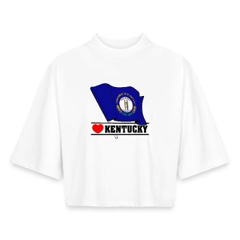 Hinweis Kentucky Herz KENTUCKY - Boxy Frauen Recyceltes 1/2 Sleeved T-Shirt by Stanley/Stella - Weiß - Vorne - AI Model Female 172 dark (172cm)