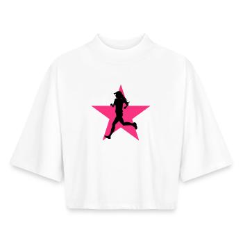 Running / Jogging / Run / Trail / Sport - Boxy Women's Recycled 1/2 Sleeved T-Shirt by Stanley/Stella - white - Front - AI Model Female 172 dark (172cm)