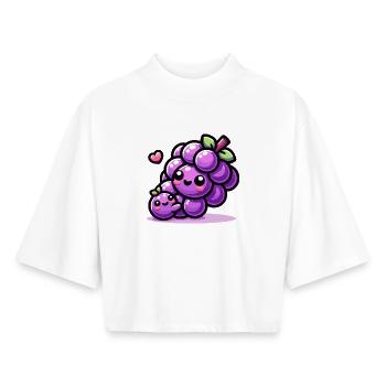 Raisin doux Design - T-shirt femme coupe boxy recyclé manches mi-longues Stanley/Stella - blanc - Devant - AI Model Female 172 dark (172cm)