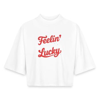 Sich glücklich fühlen - Boxy Frauen Recyceltes 1/2 Sleeved T-Shirt by Stanley/Stella - Weiß - Vorne - AI Model Female 172 dark (172cm)