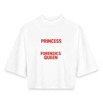 Funny Forensics Science Criminology Student - Boxy Women's Recycled 1/2 Sleeved T-Shirt by Stanley/Stella - white - Front - AI Model Female 172 dark (172cm)