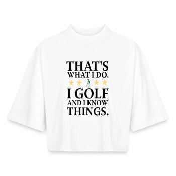 Ich spiele Golf - Boxy Frauen Recyceltes 1/2 Sleeved T-Shirt by Stanley/Stella - Weiß - Vorne - AI Model Female 172 dark (172cm)