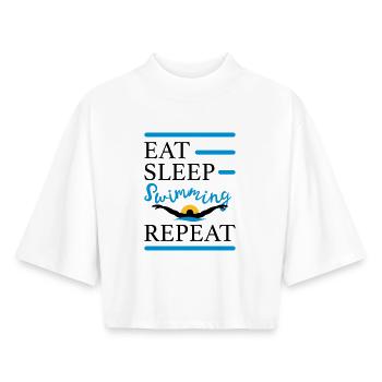 swim - Boxy Women's Recycled 1/2 Sleeved T-Shirt by Stanley/Stella - white - Front - AI Model Female 172 dark (172cm)