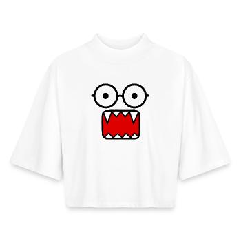 Retro Y2K Monster Emo Halloween - Boxy Women's Recycled 1/2 Sleeved T-Shirt by Stanley/Stella - white - Front - AI Model Female 172 dark (172cm)