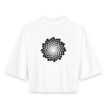 Swirl Point Spiral - Boxy Women's Recycled 1/2 Sleeved T-Shirt by Stanley/Stella - white - Front - AI Model Female 172 dark (172cm)