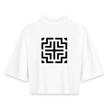 Escape-Spiel - Boxy Frauen Recyceltes 1/2 Sleeved T-Shirt by Stanley/Stella - Weiß - Vorne - AI Model Female 172 dark (172cm)