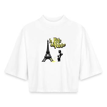Tag der Nachbarn - Boxy Frauen Recyceltes 1/2 Sleeved T-Shirt by Stanley/Stella - Weiß - Vorne - AI Model Female 172 dark (172cm)