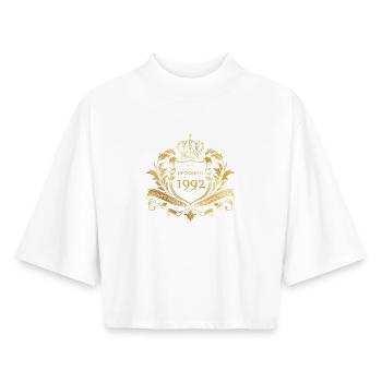 33. Geburtstag Semper Verum - Established 12/1992 - Boxy Women's Recycled 1/2 Sleeved T-Shirt by Stanley/Stella - white - Front - AI Model Female 172 dark (172cm)