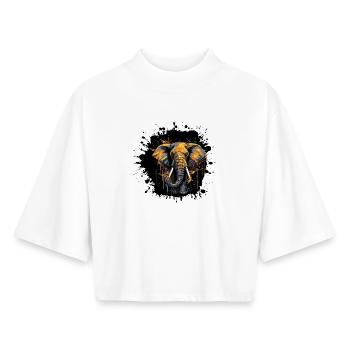 Elephant Splash - Boxy Women's Recycled 1/2 Sleeved T-Shirt by Stanley/Stella - white - Front - AI Model Female 172 dark (172cm)