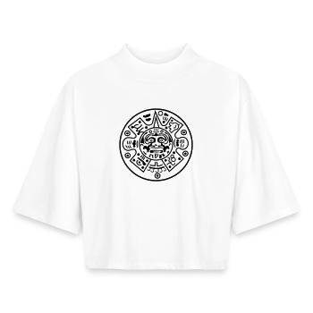 Maya Kalender - Boxy Frauen Recyceltes 1/2 Sleeved T-Shirt by Stanley/Stella - Weiß - Vorne - AI Model Female 172 dark (172cm)