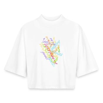 Buntes Texas Wortbild - Boxy Frauen Recyceltes 1/2 Sleeved T-Shirt by Stanley/Stella - Weiß - Vorne - AI Model Female 172 dark (172cm)