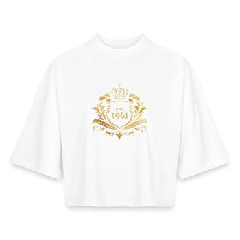 65th Birthday Semper Verum - Established 04/1961 - Boxy Women's Recycled 1/2 Sleeved T-Shirt by Stanley/Stella - white - Front - AI Model Female 172 dark (172cm)