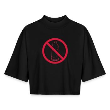no forbidden shield condom with protection - Boxy Women's Recycled 1/2 Sleeved T-Shirt by Stanley/Stella - black - Front - AI Model Female 172 light (172cm)