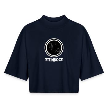 Konstellation Gestirne Tierkreis Steinbock Galaxie - Boxy Frauen Recyceltes 1/2 Sleeved T-Shirt by Stanley/Stella - Navy - Vorne - AI Model Female 172 light (172cm)