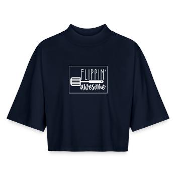 Flippin' Awesome Küchen-Spirit - Boxy Frauen Recyceltes 1/2 Sleeved T-Shirt by Stanley/Stella - Navy - Vorne - AI Model Female 172 light (172cm)