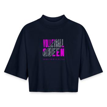 Volleyball Queen - Boxy Women's Recycled 1/2 Sleeved T-Shirt by Stanley/Stella - navy - Front - AI Model Female 172 light (172cm)